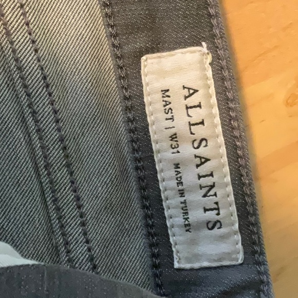 All Saints Mast Gray Skinny Jeans Size 31 - Picture 2 of 3